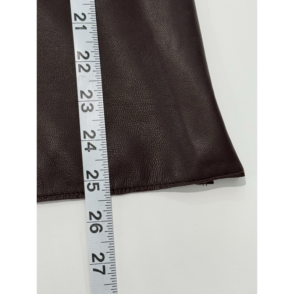 Ecru Top Genuine Leather Long Sleeve Chocolate Brown Long Sleeves Size S/M - Picture 10 of 11